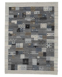  ギャッベ インド 絨毯 160X230 モダン 手織り 黒/濃いグレー (ウール, インド)