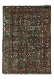  Shabargan 絨毯 152X212 オリエンタル 手織り 黒/濃い茶色 (ウール, アフガニスタン)