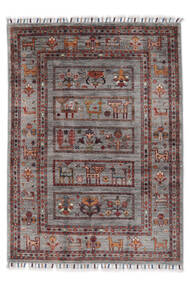  Shabargan 絨毯 88X124 オリエンタル 手織り 茶/深紅色の (ウール, )