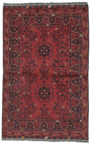 99X149 絨毯 Kunduz 絨毯 オリエンタル 深紅色の/黒 (ウール, アフガニスタン)
