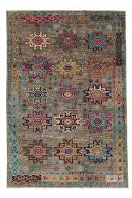  Shabargan 絨毯 206X304 オリエンタル 手織り 濃い茶色/黒 (ウール, アフガニスタン)