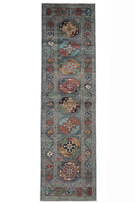  Shabargan 絨毯 83X292 オリエンタル 手織り 廊下 カーペット 黒/濃いグレー (ウール, )