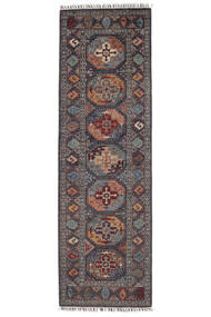  Shabargan 絨毯 82X263 オリエンタル 手織り 廊下 カーペット 黒/茶 (ウール, )