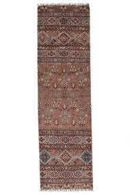  Shabargan 絨毯 82X286 オリエンタル 手織り 廊下 カーペット 茶/深紅色の (ウール, )