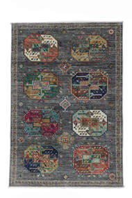 120X178 絨毯 Shabargan 絨毯 オリエンタル 手織り 黒/濃いグレー (ウール, アフガニスタン)
