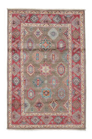 121X182 絨毯 カザック Fine 絨毯 オリエンタル 手織り 茶/深紅色の (ウール, アフガニスタン)