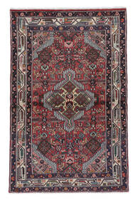 絨毯 オリエンタル ハマダン 絨毯 103X157 黒/深紅色の (ウール, ペルシャ/イラン)