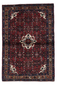 107X156 絨毯 ホセイナバード 絨毯 オリエンタル 黒/深紅色の (ウール, ペルシャ/イラン)