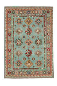  カザック 絨毯 200X293 オリエンタル 手織り ホワイト/クリーム色/深緑色の (ウール, アフガニスタン)