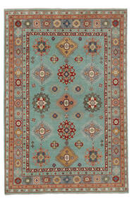  カザック 絨毯 201X297 オリエンタル 手織り 濃い茶色/深緑色の (ウール, アフガニスタン)