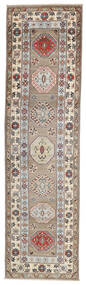  カザック Fine 絨毯 81X293 オリエンタル 手織り 廊下 カーペット 茶/濃いグレー (ウール, )