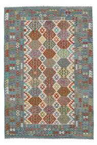  キリム アフガン オールド スタイル 絨毯 201X296 オリエンタル 手織り 濃いグレー/茶 (ウール, )