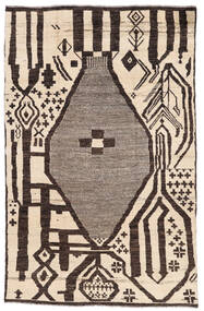  Moroccan Berber - Afghanistan 絨毯 196X298 モダン 手織り 黒/暗めのベージュ色の/濃い茶色 (ウール, アフガニスタン)
