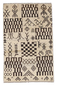  Moroccan Berber - Afghanistan 絨毯 90X138 モダン 手織り 薄茶色/黒 (ウール, アフガニスタン)