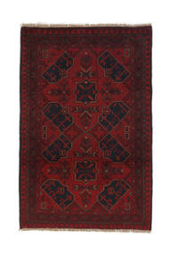 絨毯 アフガン Khal Mohammadi 絨毯 81X124 黒/深紅色の (ウール, アフガニスタン)