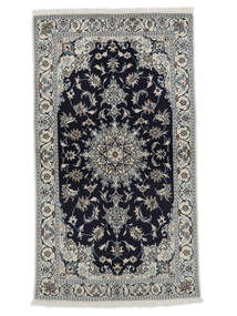  ナイン 絨毯 118X210 オリエンタル 手織り ホワイト/クリーム色/黒 (ウール, ペルシャ/イラン)