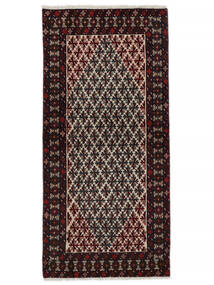  バルーチ 絨毯 90X188 オリエンタル 手織り 黒/濃い茶色 (ウール, ペルシャ/イラン)