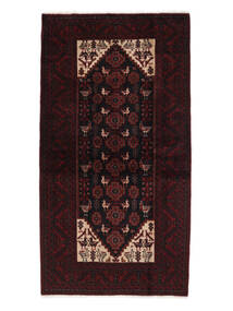 絨毯 手織り バルーチ 絨毯 108X199 黒 (ウール, ペルシャ/イラン)