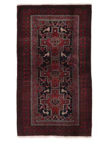 絨毯 手織り バルーチ 絨毯 107X189 黒/深紅色の (ウール, ペルシャ/イラン)
