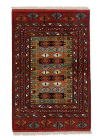  トルクメン 絨毯 84X125 オリエンタル 手織り 黒/ホワイト/クリーム色 (ウール, ペルシャ/イラン)