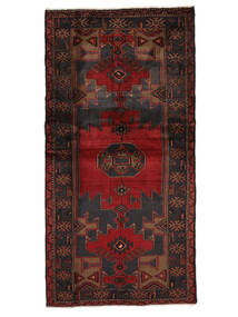  ハマダン 絨毯 101X200 オリエンタル 手織り 黒/ホワイト/クリーム色 (ウール, ペルシャ/イラン)