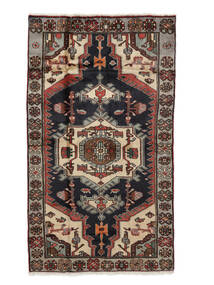 絨毯 オリエンタル ハマダン 絨毯 104X184 黒/深紅色の (ウール, ペルシャ/イラン)