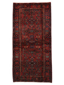  ハマダン 絨毯 104X214 オリエンタル 手織り 黒 (ウール, ペルシャ/イラン)