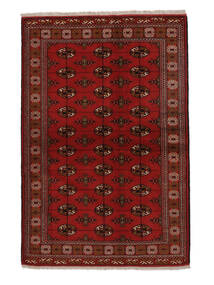  トルクメン 絨毯 134X200 オリエンタル 手織り 黒/深紅色の (ウール, ペルシャ/イラン)