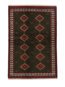  トルクメン 絨毯 133X195 オリエンタル 手織り 黒/ホワイト/クリーム色 (ウール, ペルシャ/イラン)