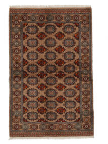  トルクメン 絨毯 135X208 オリエンタル 手織り 黒/濃い茶色/ホワイト/クリーム色 (ウール, ペルシャ/イラン)