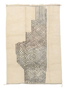  Berber Moroccan - Mid Atlas 絨毯 243X350 モダン 手織り 暗めのベージュ色の/ホワイト/クリーム色 (ウール, モロッコ)