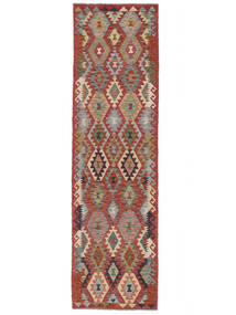  キリム アフガン オールド スタイル 絨毯 83X298 オリエンタル 手織り 廊下 カーペット 濃い茶色 (ウール, アフガニスタン)