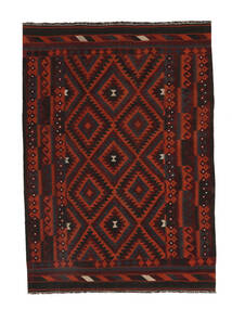  アフガン ヴィンテージ キリム 絨毯 212X296 オリエンタル 手織り 黒/ホワイト/クリーム色 (ウール, アフガニスタン)