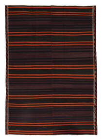  アフガン ヴィンテージ キリム 絨毯 267X377 オリエンタル 手織り 黒/深紅色の 大きな (ウール, )