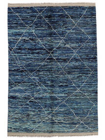  Contemporary Design 絨毯 164X246 モダン 手織り 黒/紺色の (ウール, アフガニスタン)