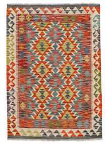  キリム アフガン オールド スタイル 絨毯 100X144 オリエンタル 手織り 濃い茶色/錆色 (ウール, アフガニスタン)
