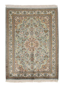  カシミール ピュア シルク 絨毯 68X94 オリエンタル 手織り 濃い茶色/深緑色の (絹, インド)