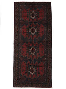  バルーチ 絨毯 143X315 オリエンタル 手織り 廊下 カーペット 黒 (ウール, )