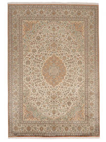  カシミール ピュア シルク 絨毯 216X316 オリエンタル 手織り 茶/濃い茶色 (絹, インド)