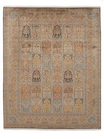 246X306 絨毯 オリエンタル カシミール ピュア シルク 絨毯 茶/オレンジ (絹, インド)