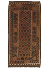 絨毯 オリエンタル アフガン ヴィンテージ キリム 絨毯 99X204 黒/茶 (ウール, アフガニスタン)
