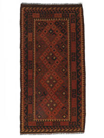 絨毯 アフガン ヴィンテージ キリム 絨毯 104X200 黒/深紅色の (ウール, アフガニスタン)
