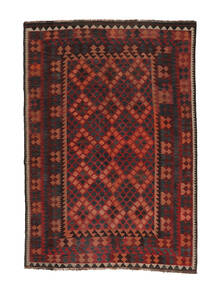 190X268 絨毯 オリエンタル アフガン ヴィンテージ キリム 絨毯 黒/深紅色の (ウール, アフガニスタン)