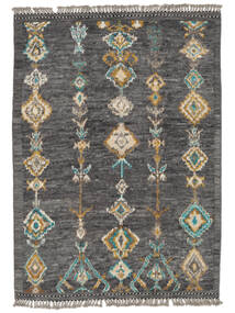  Moroccan Berber - Afghanistan 絨毯 186X259 モダン 手織り 黒/濃いグレー (ウール, アフガニスタン)