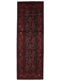  ハマダン 絨毯 107X317 オリエンタル 手織り 廊下 カーペット 黒/深紅色の (ウール, )