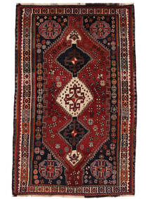 160X245 絨毯 オリエンタル シラーズ 絨毯 黒/深紅色の (ウール, ペルシャ/イラン)