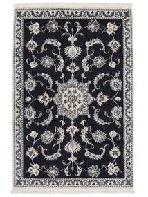  ナイン 絨毯 95X145 オリエンタル 手織り 黒/濃いグレー (ウール, )