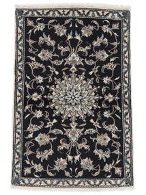  ナイン 絨毯 90X137 オリエンタル 手織り 黒/濃いグレー (ウール, ペルシャ/イラン)