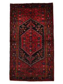 143X255 絨毯 オリエンタル ハマダン 絨毯 黒/深紅色の (ウール, ペルシャ/イラン)