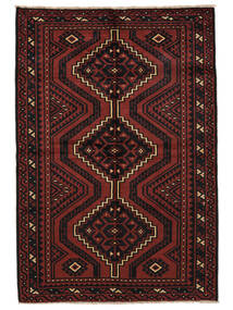178X262 絨毯 ロリ 絨毯 オリエンタル 手織り 黒/深紅色の (ウール, ペルシャ/イラン)